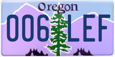OR license plate 006LEF