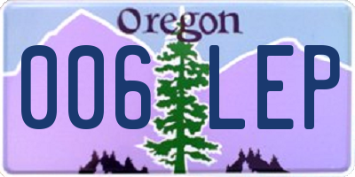 OR license plate 006LEP