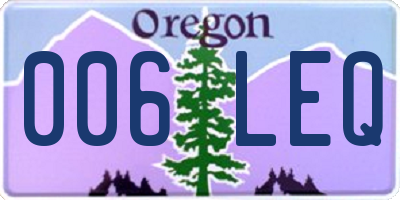 OR license plate 006LEQ