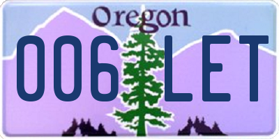 OR license plate 006LET