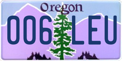 OR license plate 006LEU