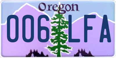 OR license plate 006LFA