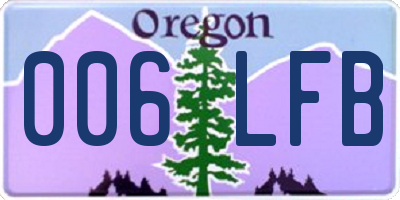 OR license plate 006LFB