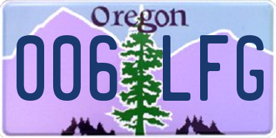 OR license plate 006LFG