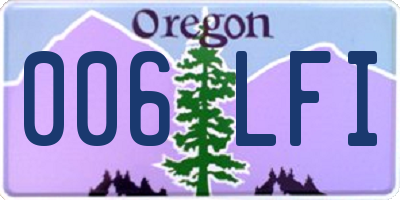 OR license plate 006LFI