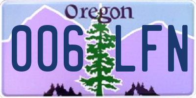 OR license plate 006LFN