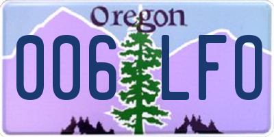 OR license plate 006LFO