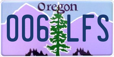 OR license plate 006LFS
