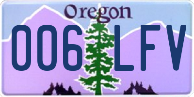 OR license plate 006LFV