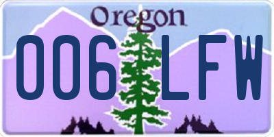 OR license plate 006LFW