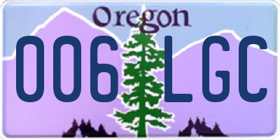 OR license plate 006LGC
