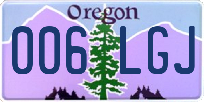 OR license plate 006LGJ