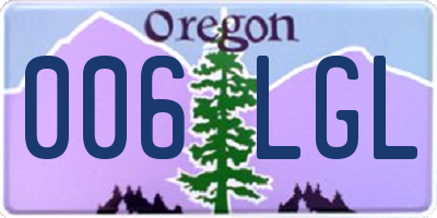 OR license plate 006LGL