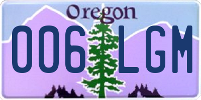 OR license plate 006LGM