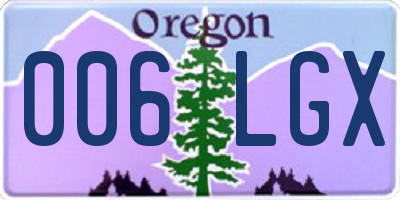 OR license plate 006LGX