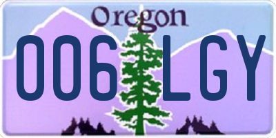 OR license plate 006LGY