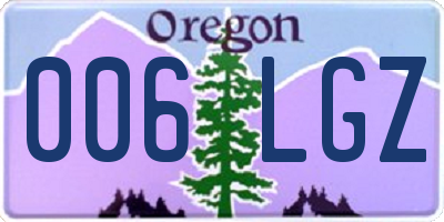 OR license plate 006LGZ