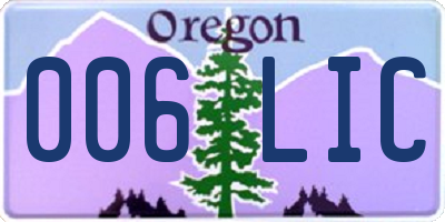 OR license plate 006LIC