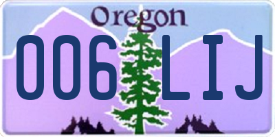 OR license plate 006LIJ
