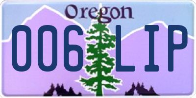 OR license plate 006LIP