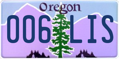 OR license plate 006LIS