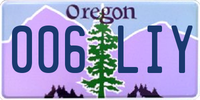 OR license plate 006LIY