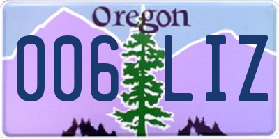 OR license plate 006LIZ