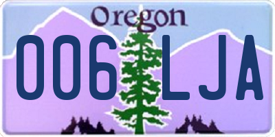 OR license plate 006LJA