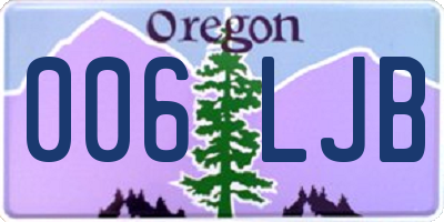 OR license plate 006LJB