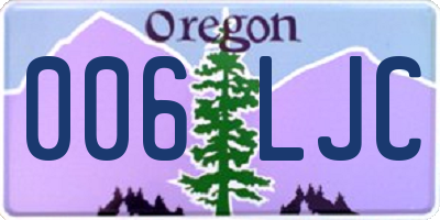 OR license plate 006LJC