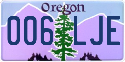 OR license plate 006LJE
