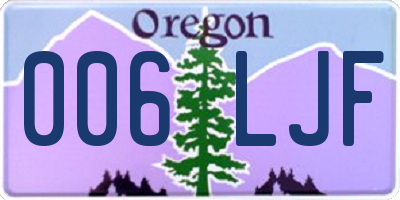 OR license plate 006LJF