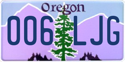 OR license plate 006LJG