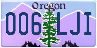 OR license plate 006LJI