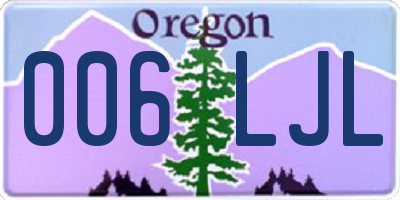 OR license plate 006LJL