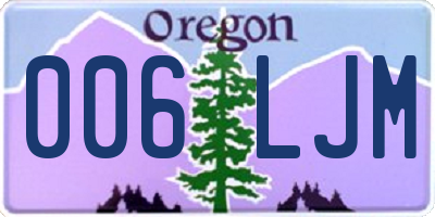 OR license plate 006LJM