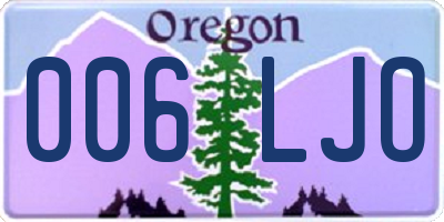 OR license plate 006LJO