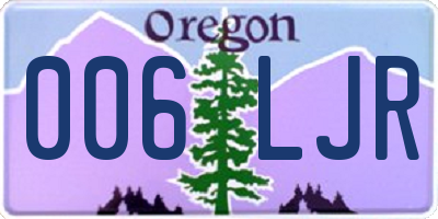 OR license plate 006LJR