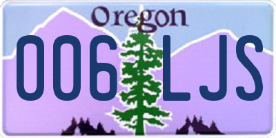 OR license plate 006LJS