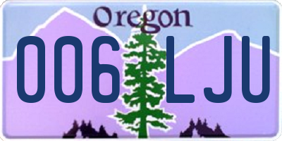 OR license plate 006LJU