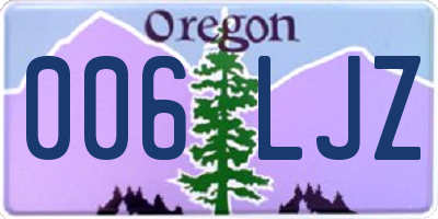 OR license plate 006LJZ
