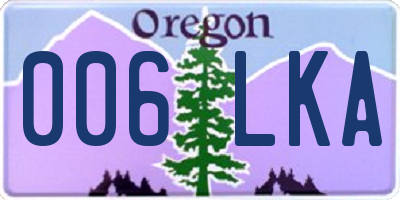 OR license plate 006LKA