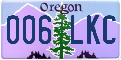 OR license plate 006LKC