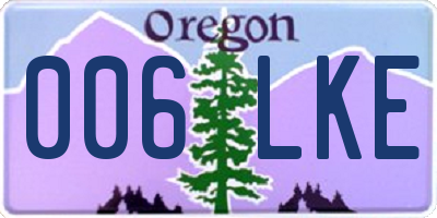 OR license plate 006LKE
