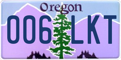 OR license plate 006LKT