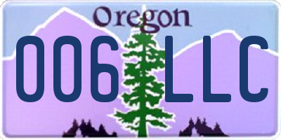OR license plate 006LLC