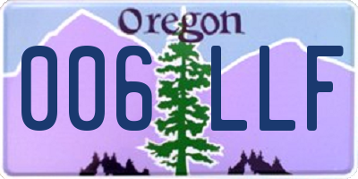OR license plate 006LLF
