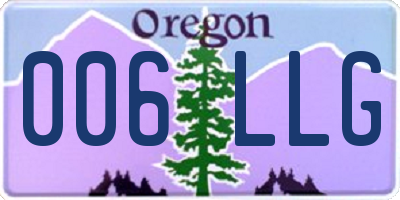 OR license plate 006LLG