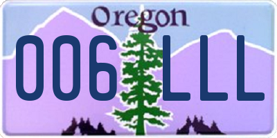 OR license plate 006LLL