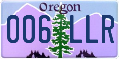 OR license plate 006LLR